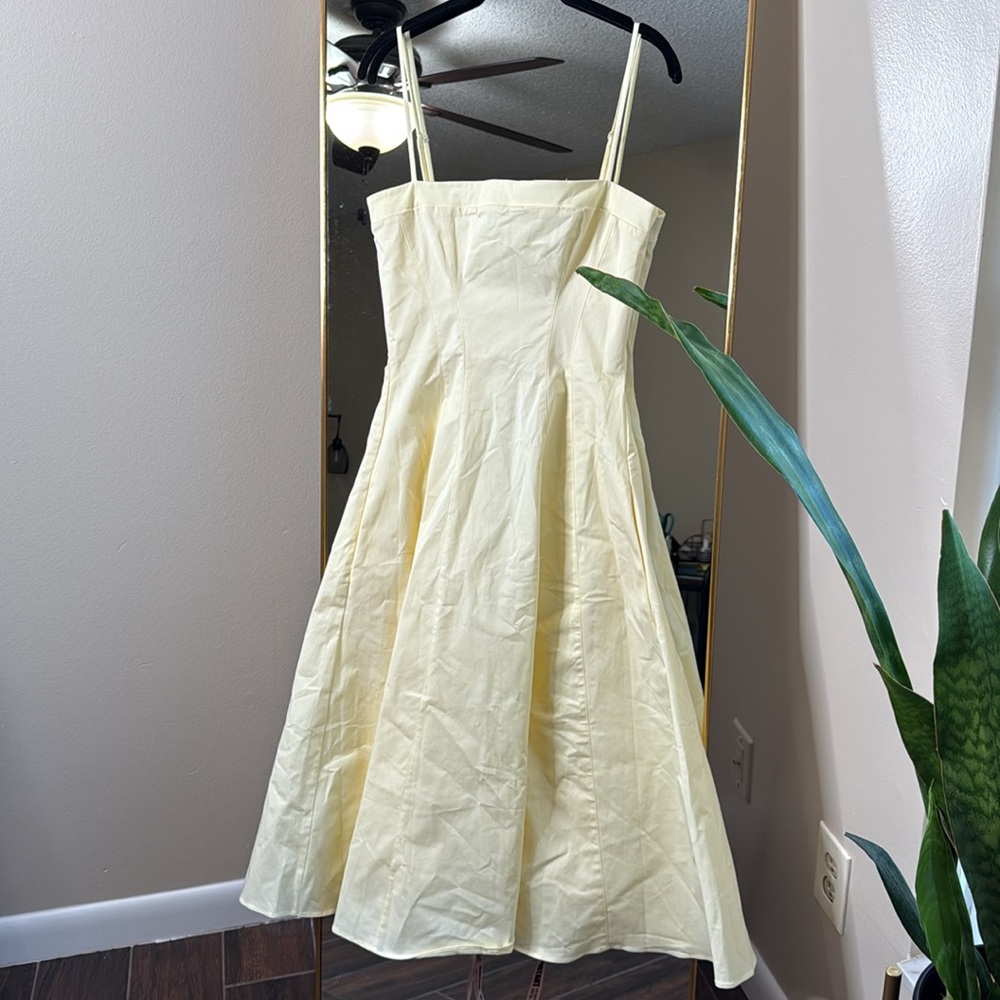 House of CB 'Dolly' Lemon Stretch Cotton A-Line Midi Sundress NWOT - Picture 4 of 8